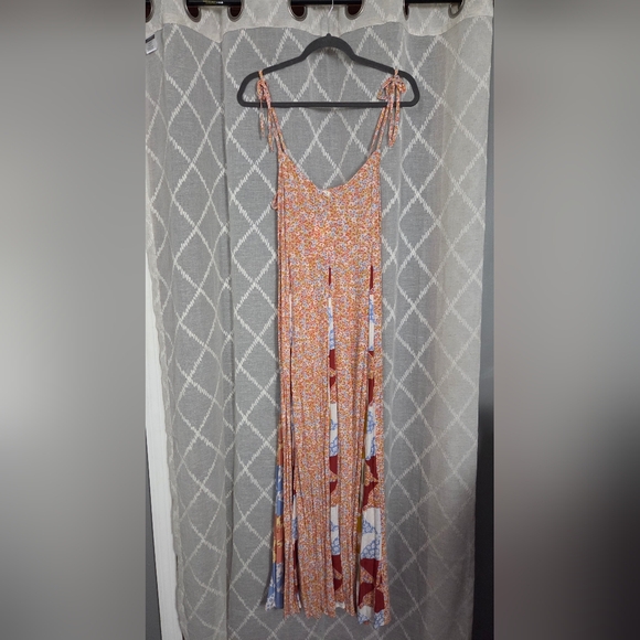 Billabong Orange and Blue Floral Maxi Dress - Picture 1 of 4